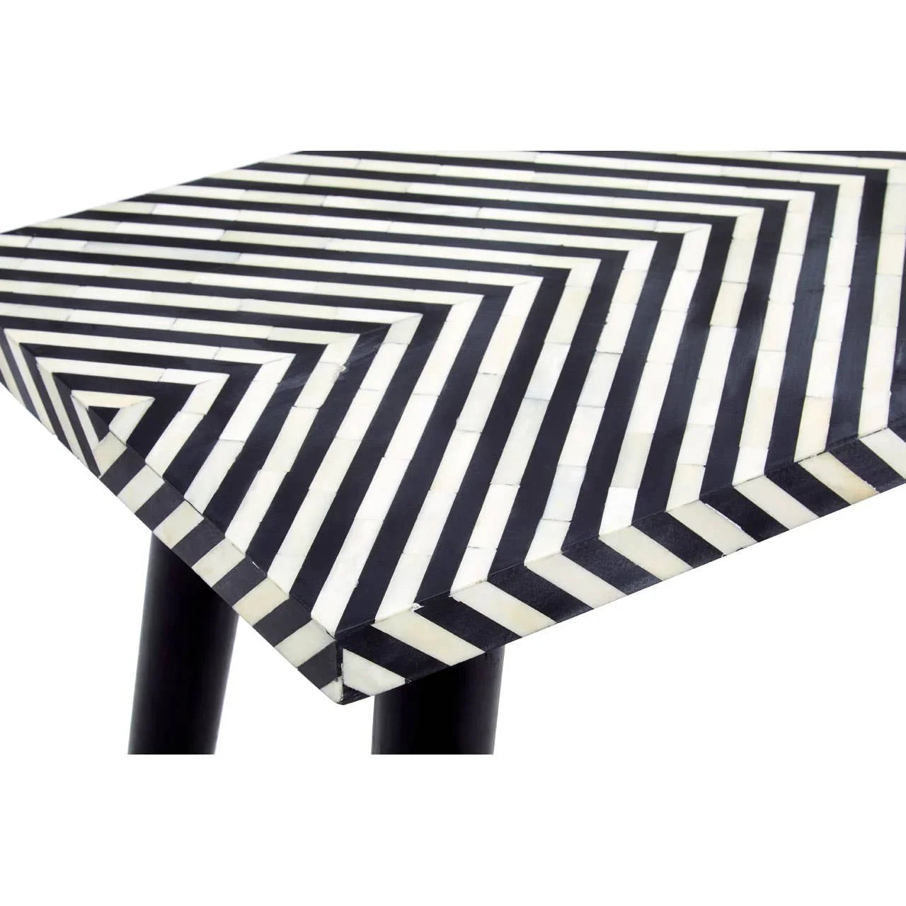 Boho Striped Bone Inlay Table