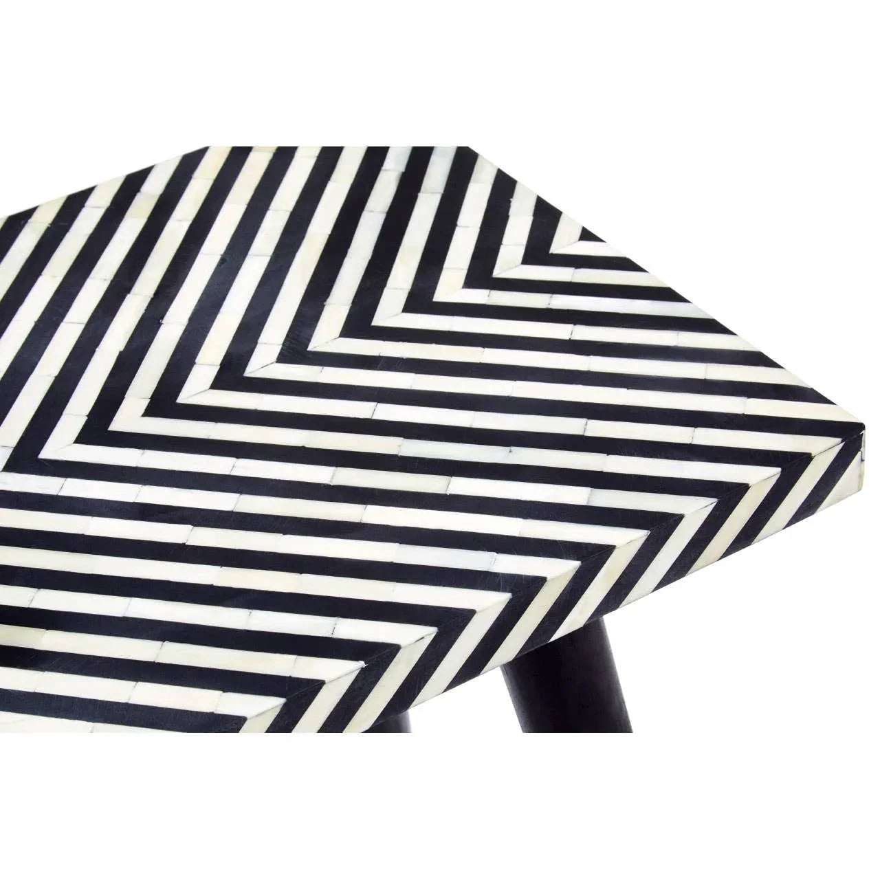 Boho Striped Bone Inlay Table
