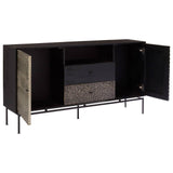 Boho Mango Wood Sideboard with Doors & Drawers