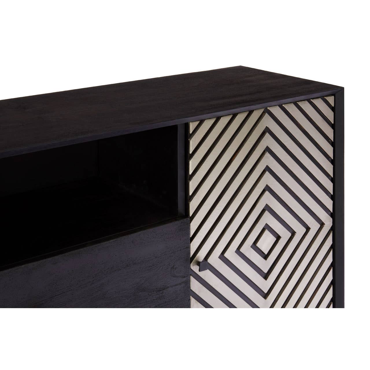 Boho Mango Wood Sideboard with Doors & Drawers