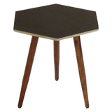 Hexagonal Boho Wooden Side Table