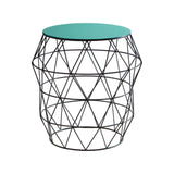 Green Enamel Iron Side Table