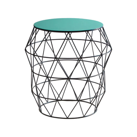 Green Enamel Iron Side Table