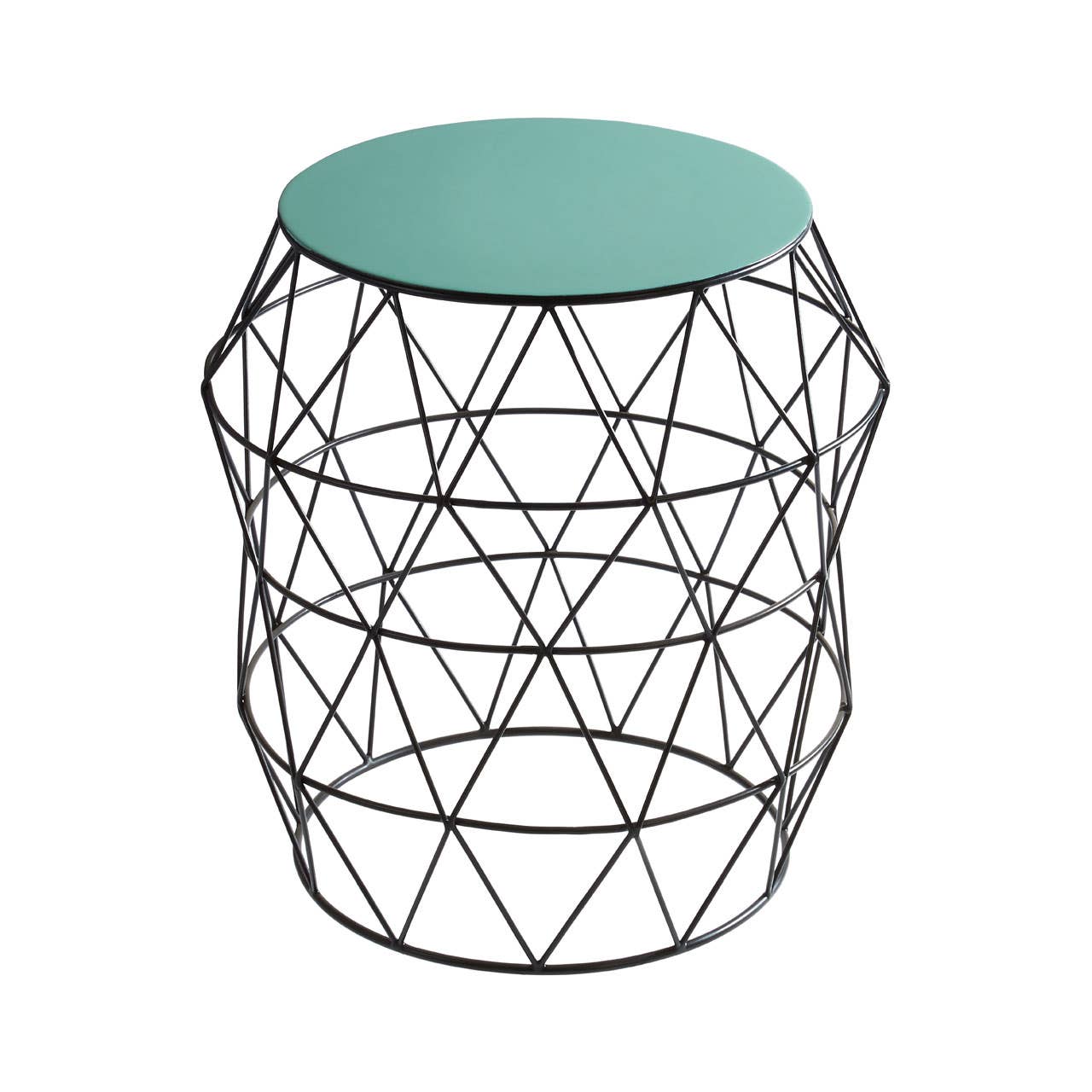Green Enamel Iron Side Table