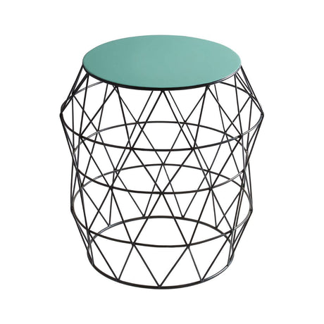 Green Enamel Iron Side Table