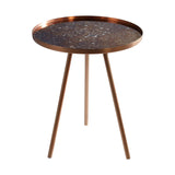 Copper Glass Top Side Table