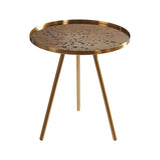 Golden Glass Top Side Table