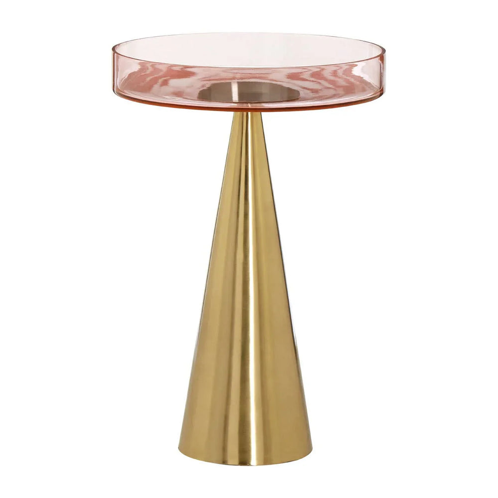 Golden Cone Glass Side Table