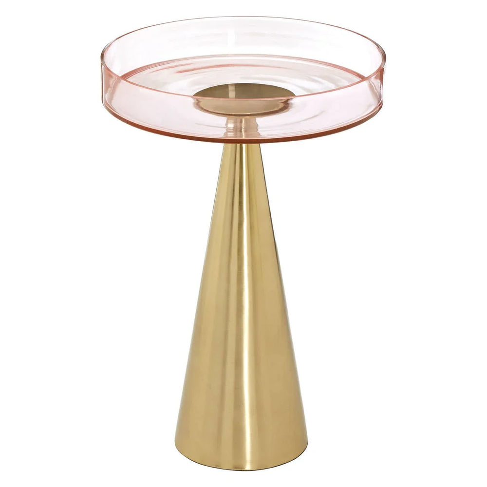 Golden Cone Glass Side Table