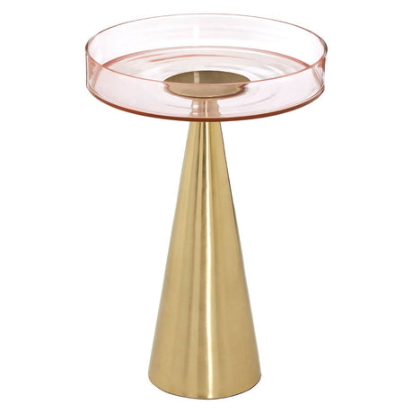 Golden Cone Glass Side Table