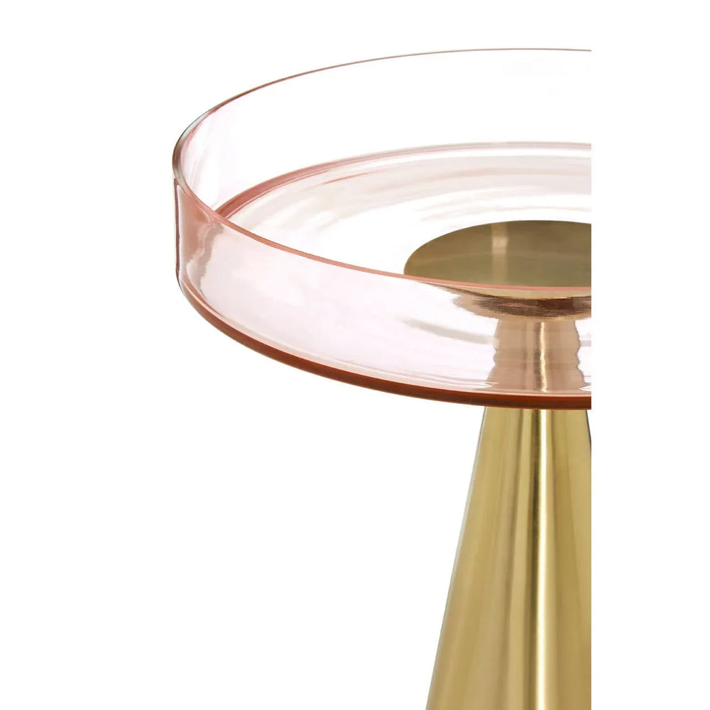 Golden Cone Glass Side Table