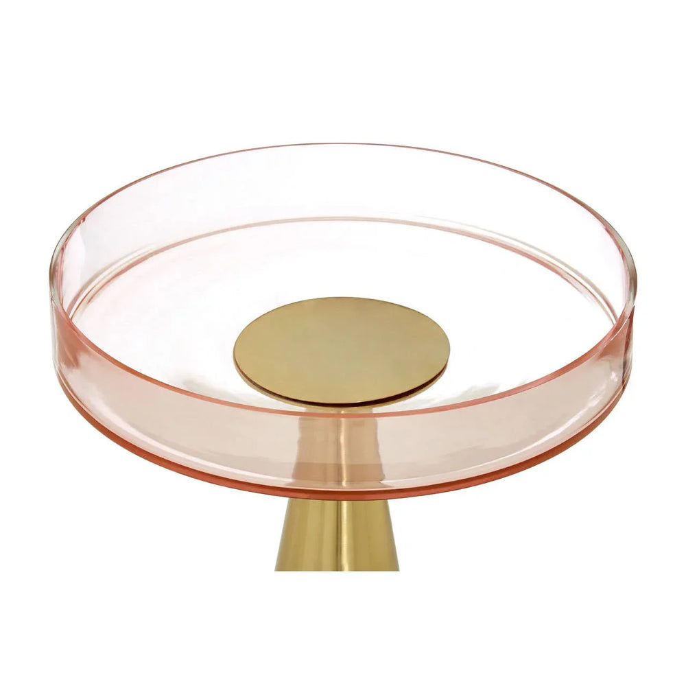 Golden Cone Glass Side Table