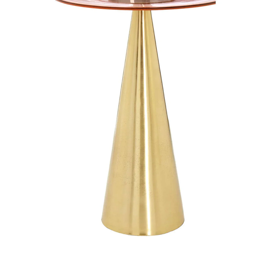 Golden Cone Glass Side Table