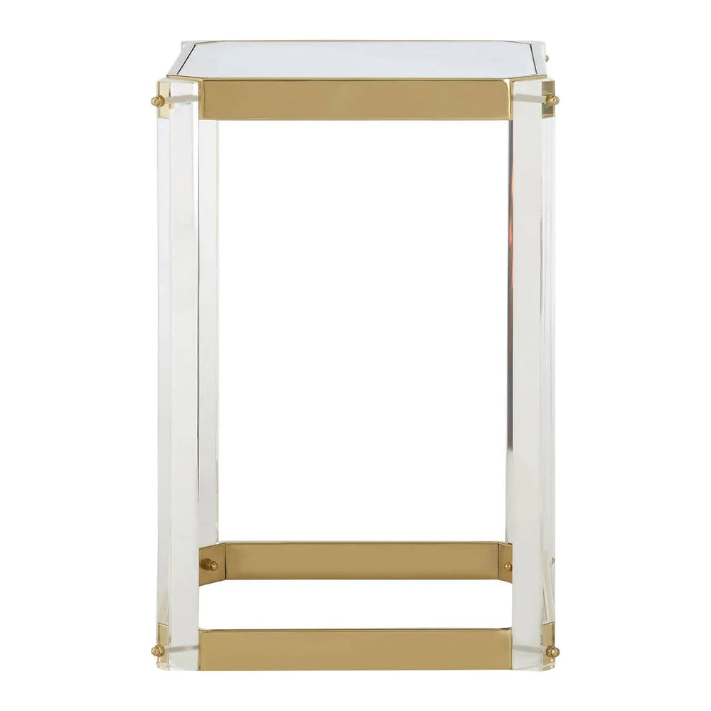 Glam Gold Mirrored Side Table