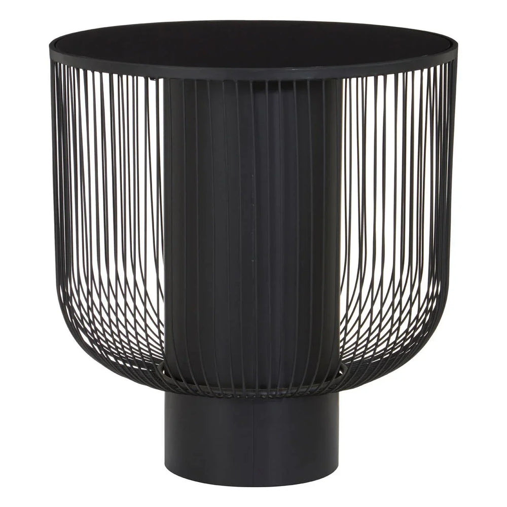Glamour Black Glass End Table