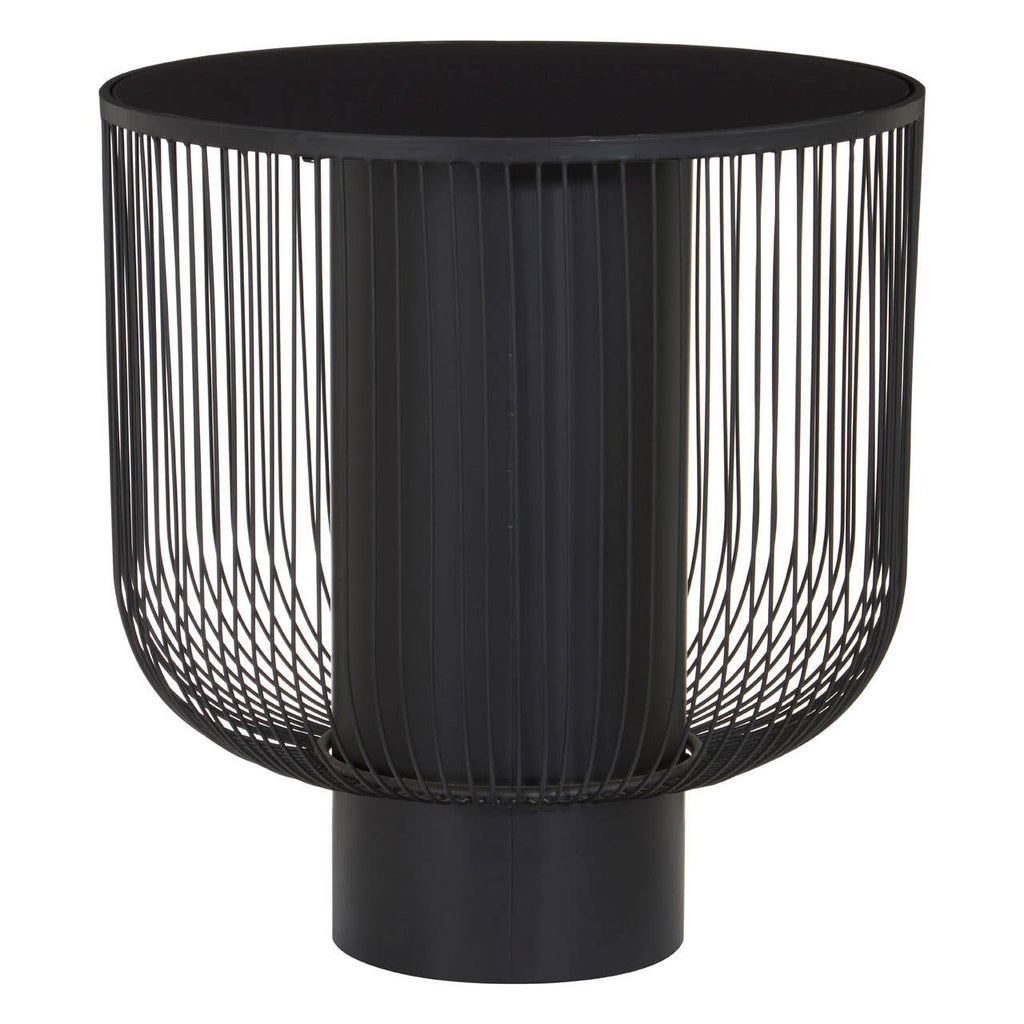 Glamour Black Glass End Table