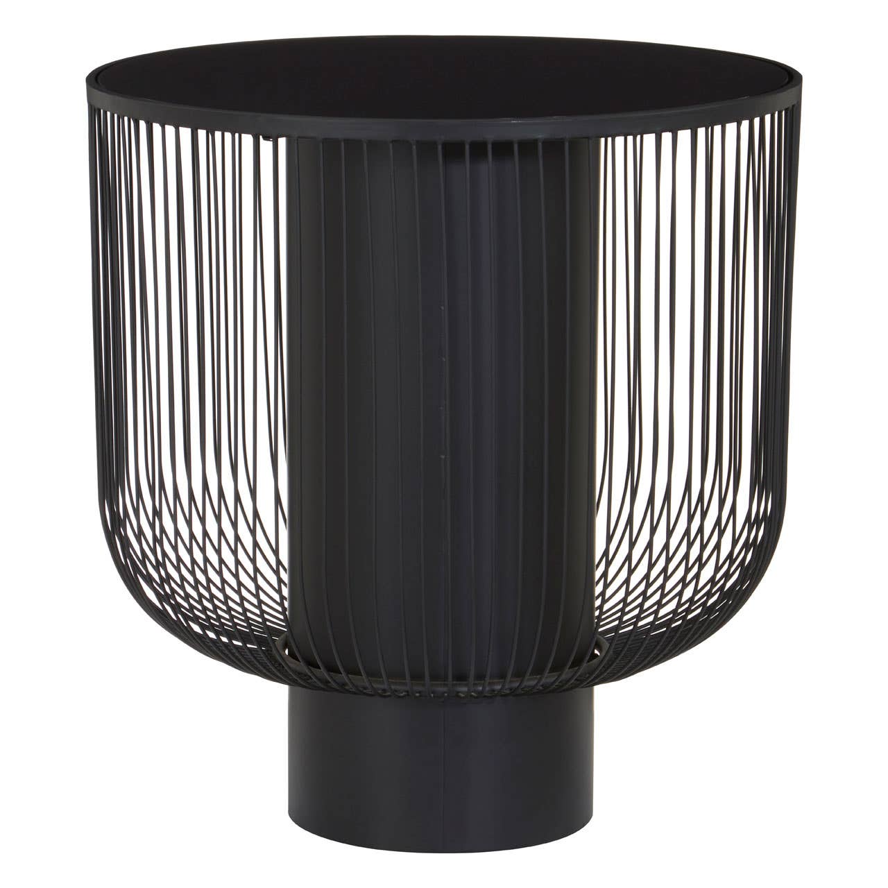 Glamour Black Glass End Table
