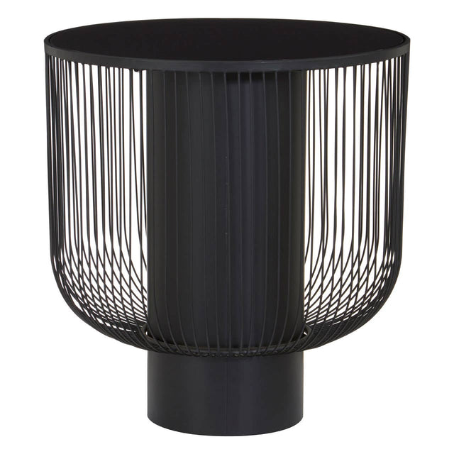 Glamour Black Glass End Table