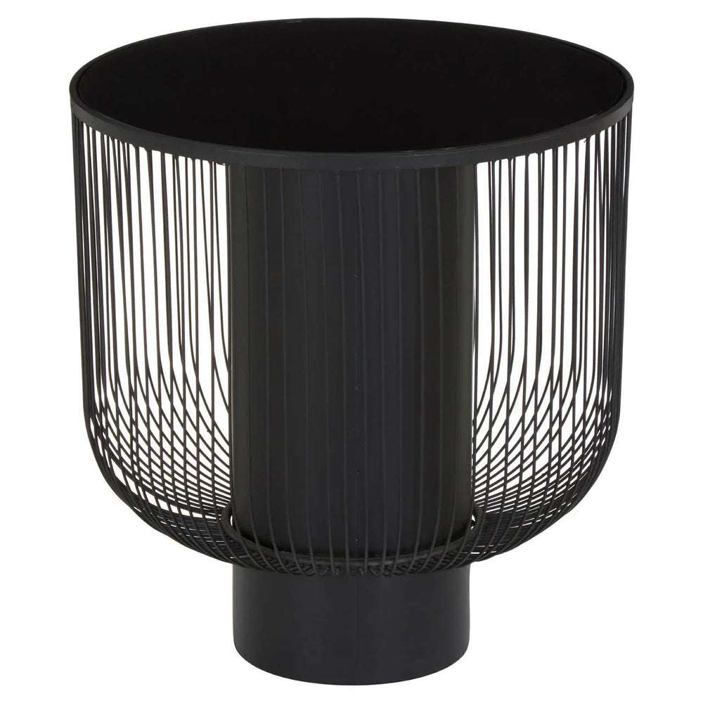 Glamour Black Glass End Table