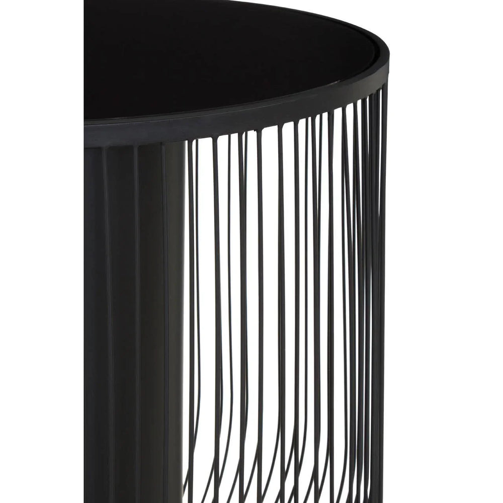 Glamour Black Glass End Table
