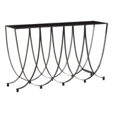 Curved Base Black Glass Console