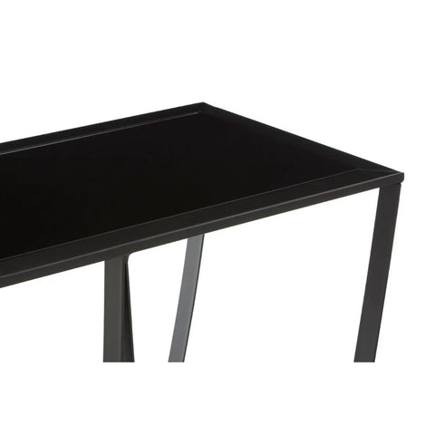 Curved Base Black Glass Console