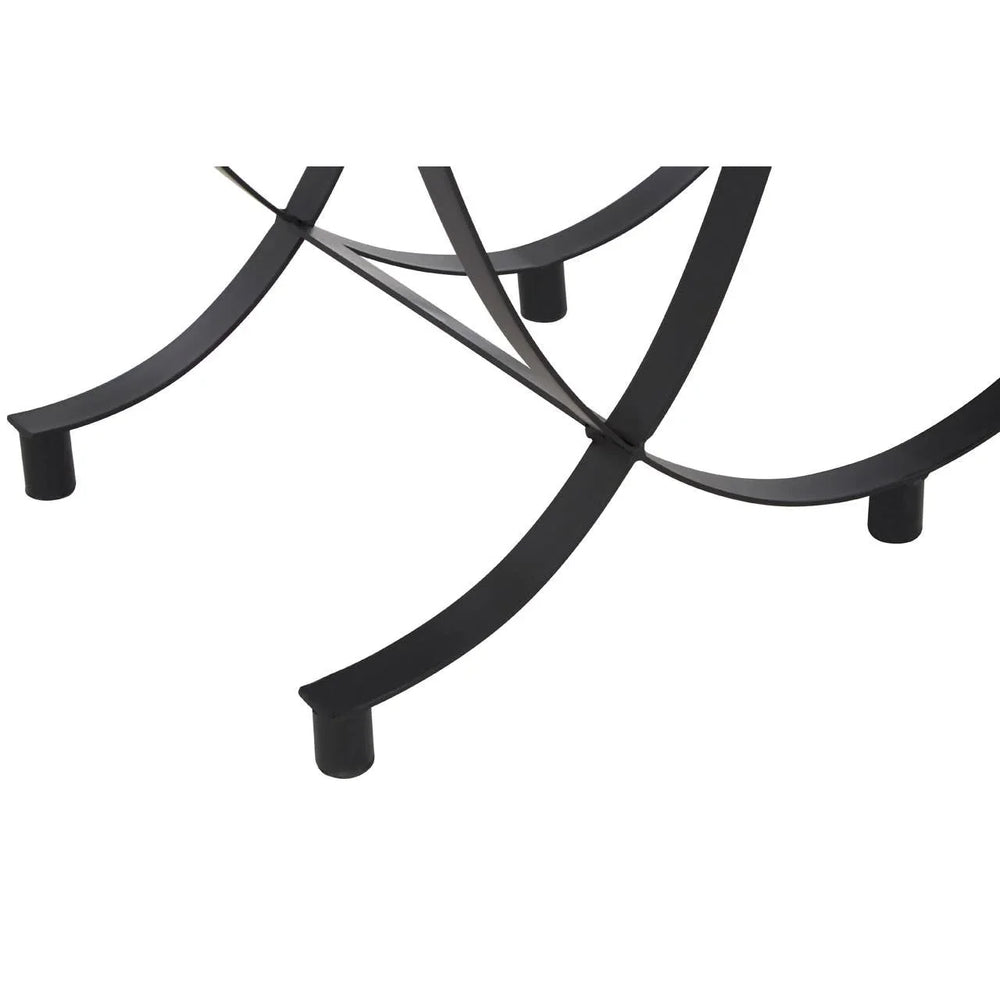 Curved Base Black Glass Console
