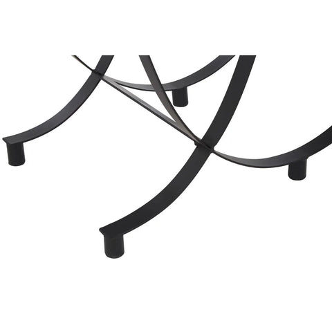 Curved Base Black Glass Console