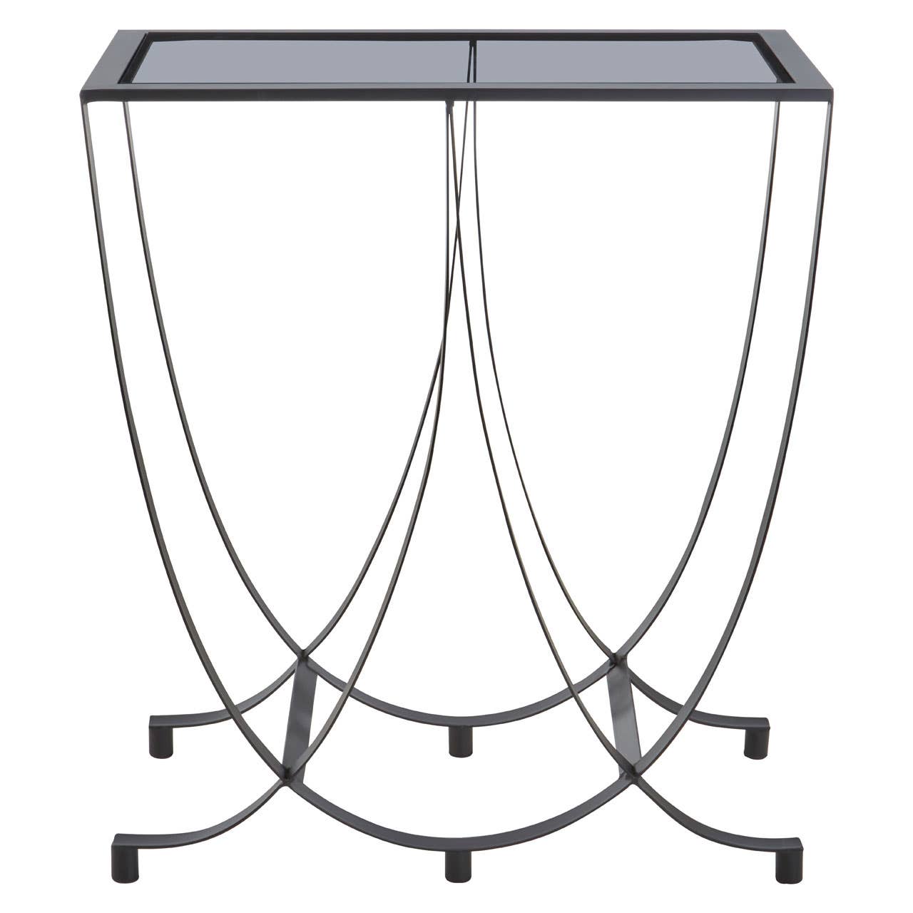 Elegant Grey Glass Console Table