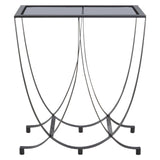Elegant Grey Glass Console Table