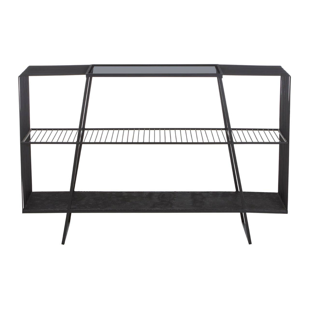 Elegant Grey Glass Console Table