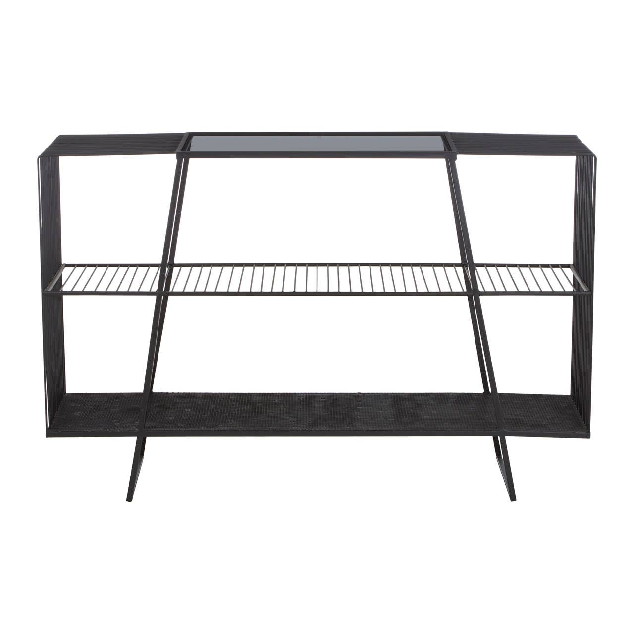 Elegant Grey Glass Console Table