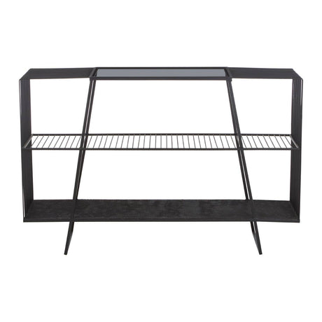 Elegant Grey Glass Console Table