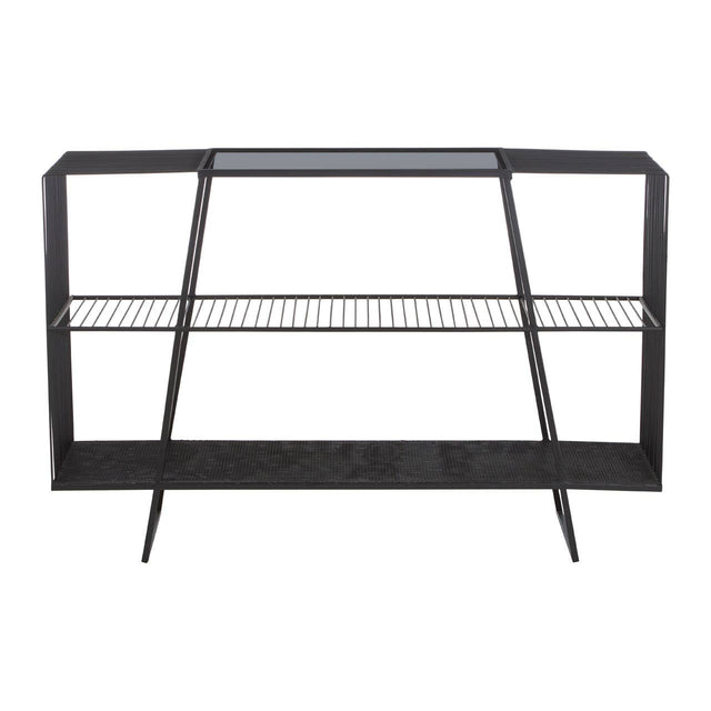 Elegant Grey Glass Console Table