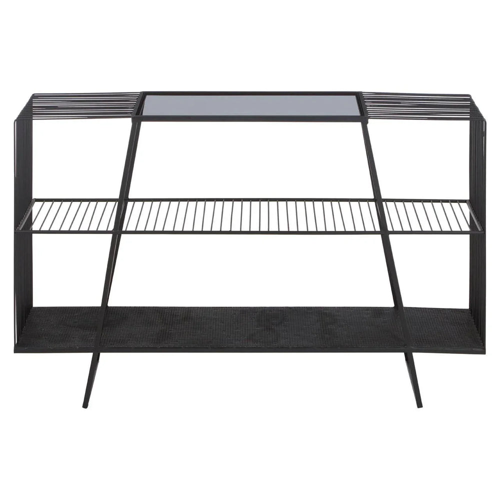 Elegant Grey Glass Console Table
