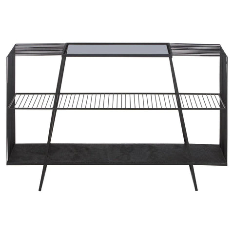 Elegant Grey Glass Console Table