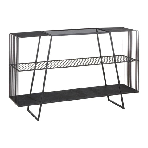 Elegant Grey Glass Console Table