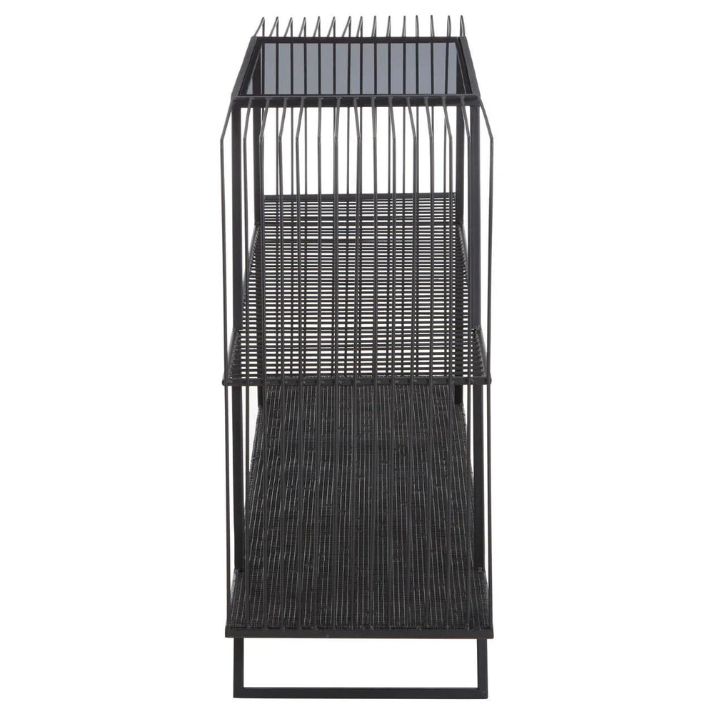 Elegant Grey Glass Console Table