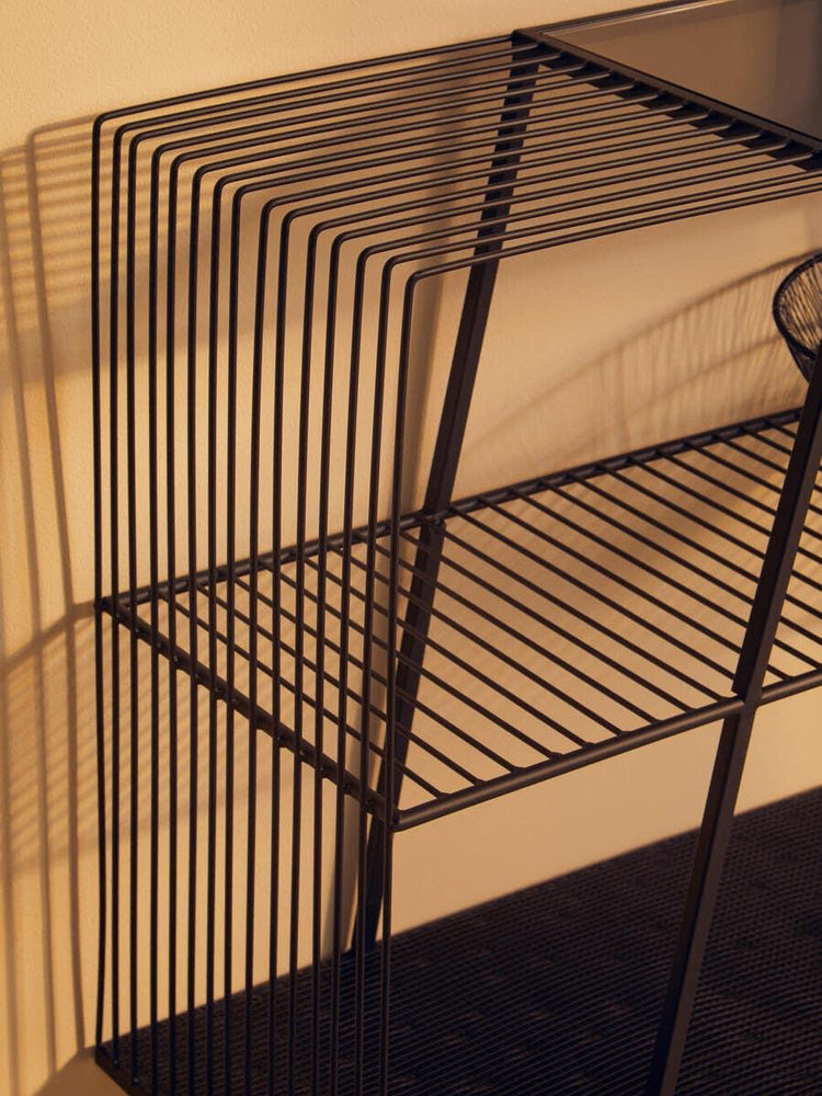 Elegant Grey Glass Console Table