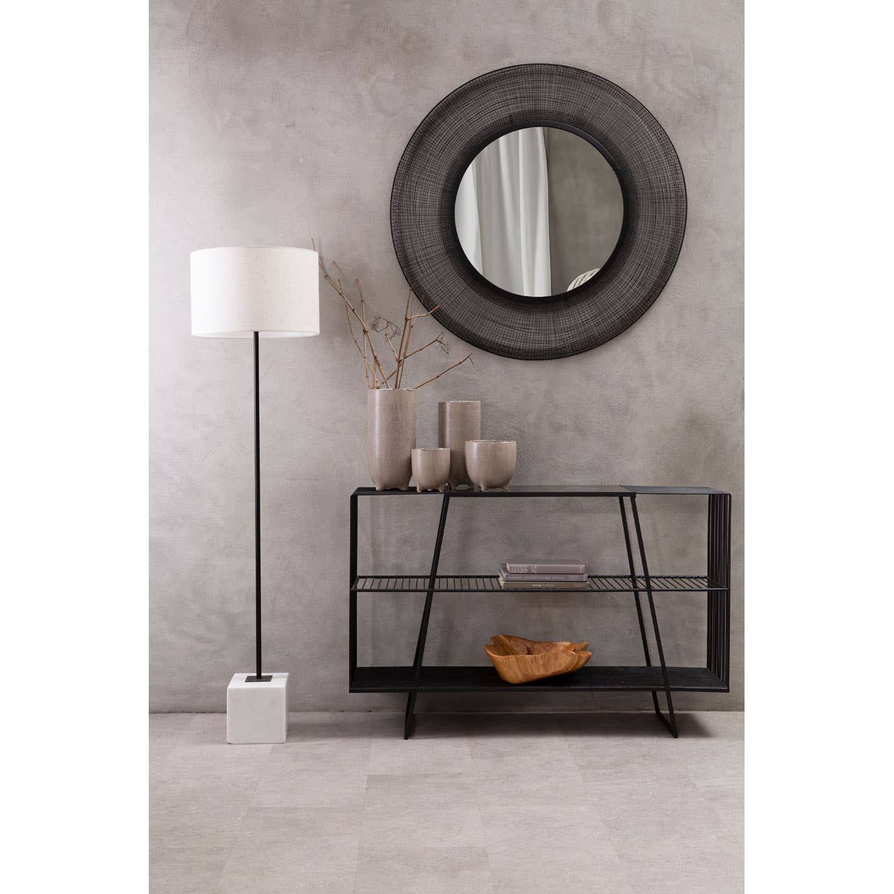 Elegant Grey Glass Console Table