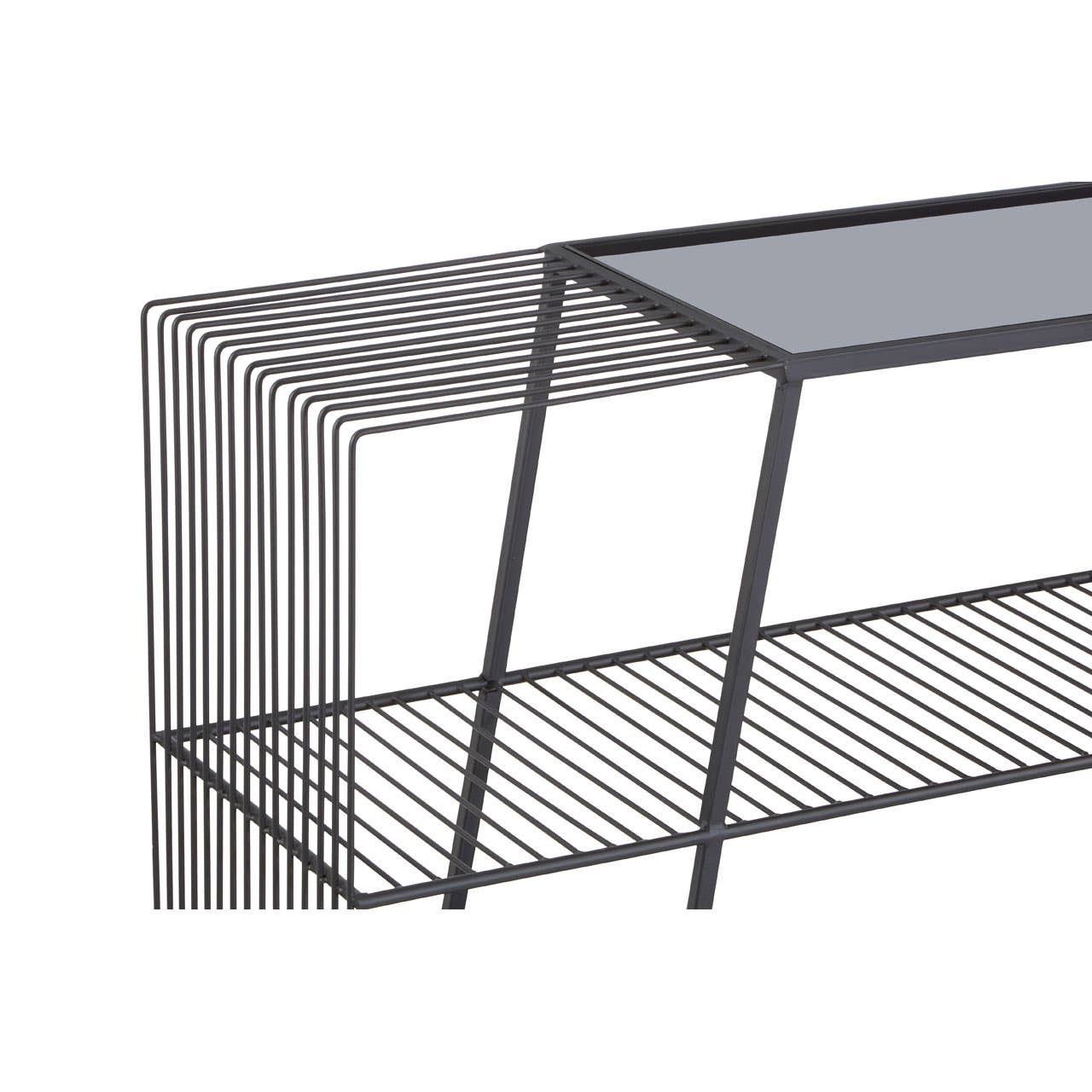 Elegant Grey Glass Console Table
