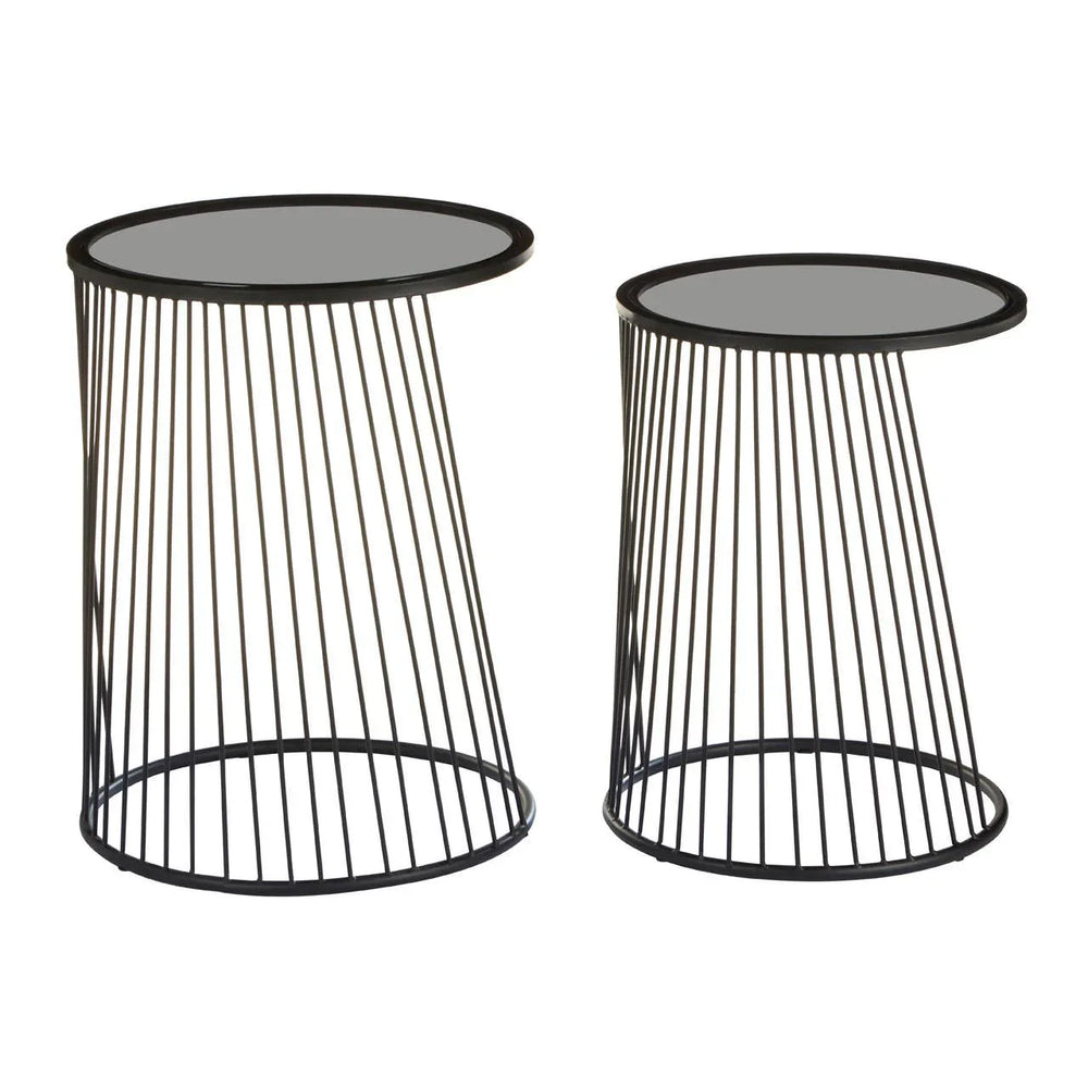 Sleek Nesting Glass Side Tables