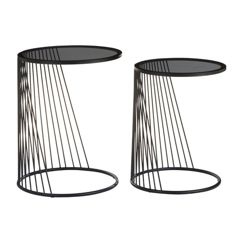 Sleek Nesting Glass Side Tables