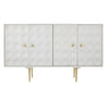 Golden Accent Mango Wood Sideboard with Unique Door Design