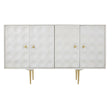 Golden Accent Mango Wood Sideboard with Unique Door Design