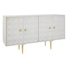 Golden Accent Mango Wood Sideboard with Unique Door Design