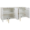 Golden Accent Mango Wood Sideboard with Unique Door Design