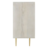 Golden Accent Mango Wood Sideboard with Unique Door Design