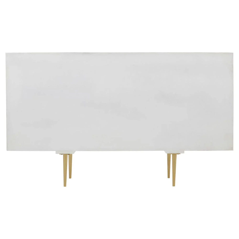 Golden Accent Mango Wood Sideboard with Unique Door Design