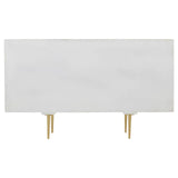 Golden Accent Mango Wood Sideboard with Unique Door Design